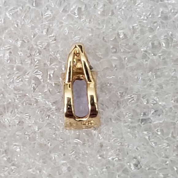 14K Yellow Gold Diamond Accented Natural Amethyst Pendant - Picture 5 of 12